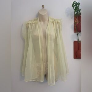 Vintage Chic Lingerie Buttercup Yellow Nylon Pajama Robe Medium
